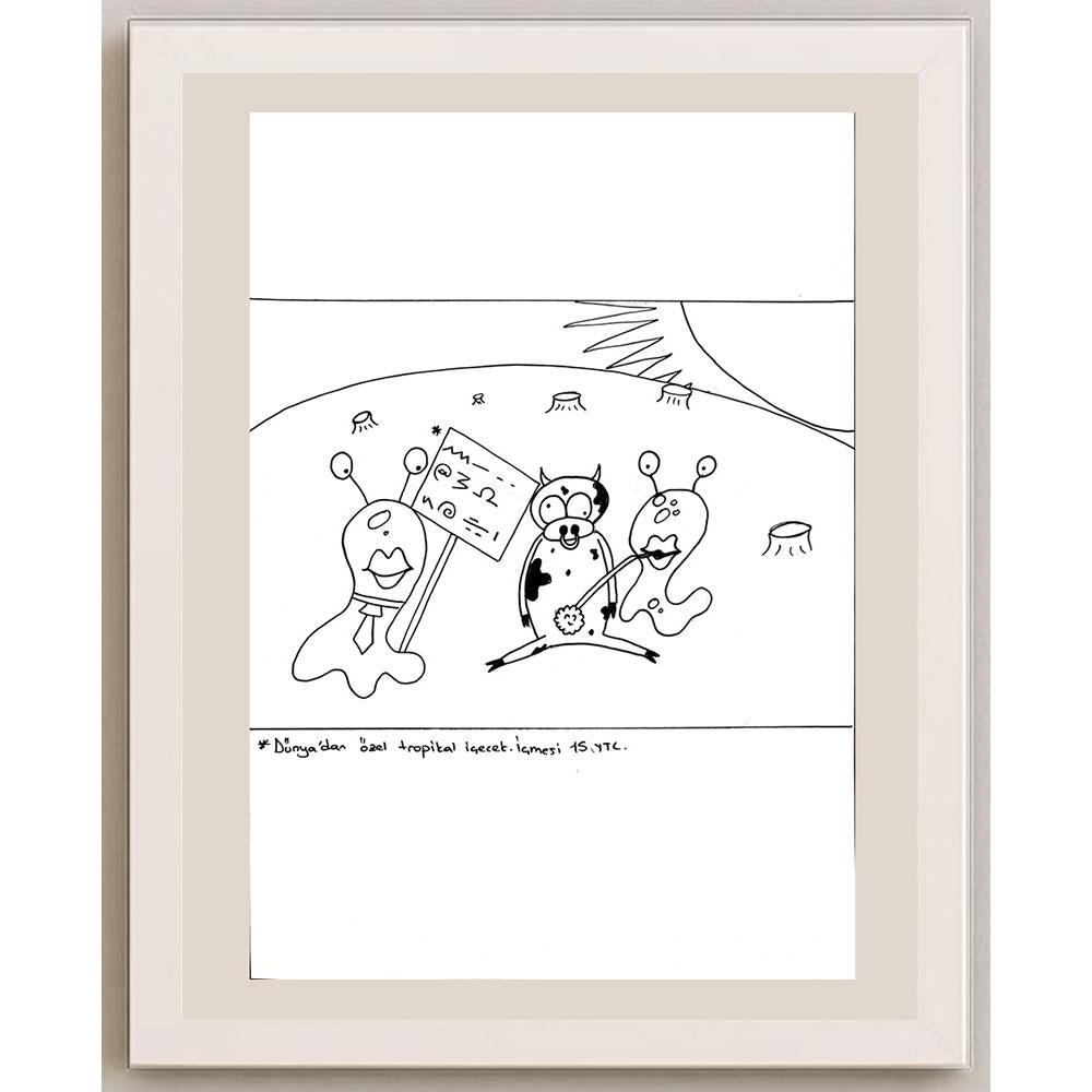 Oğul Girgin 29x21cm Orijinal Karikatür BOD00746