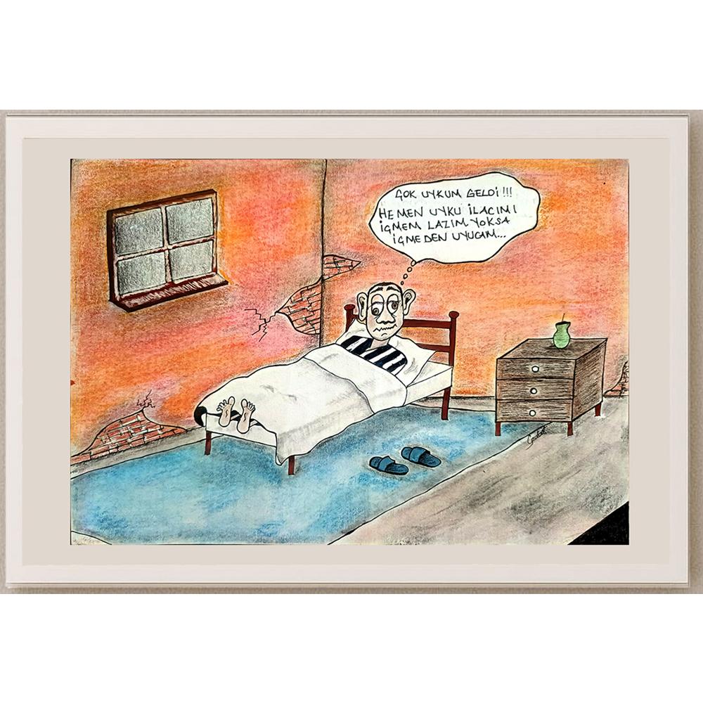 Sedat Kaplan 29x21cm Orijinal Karikatür BOD00752