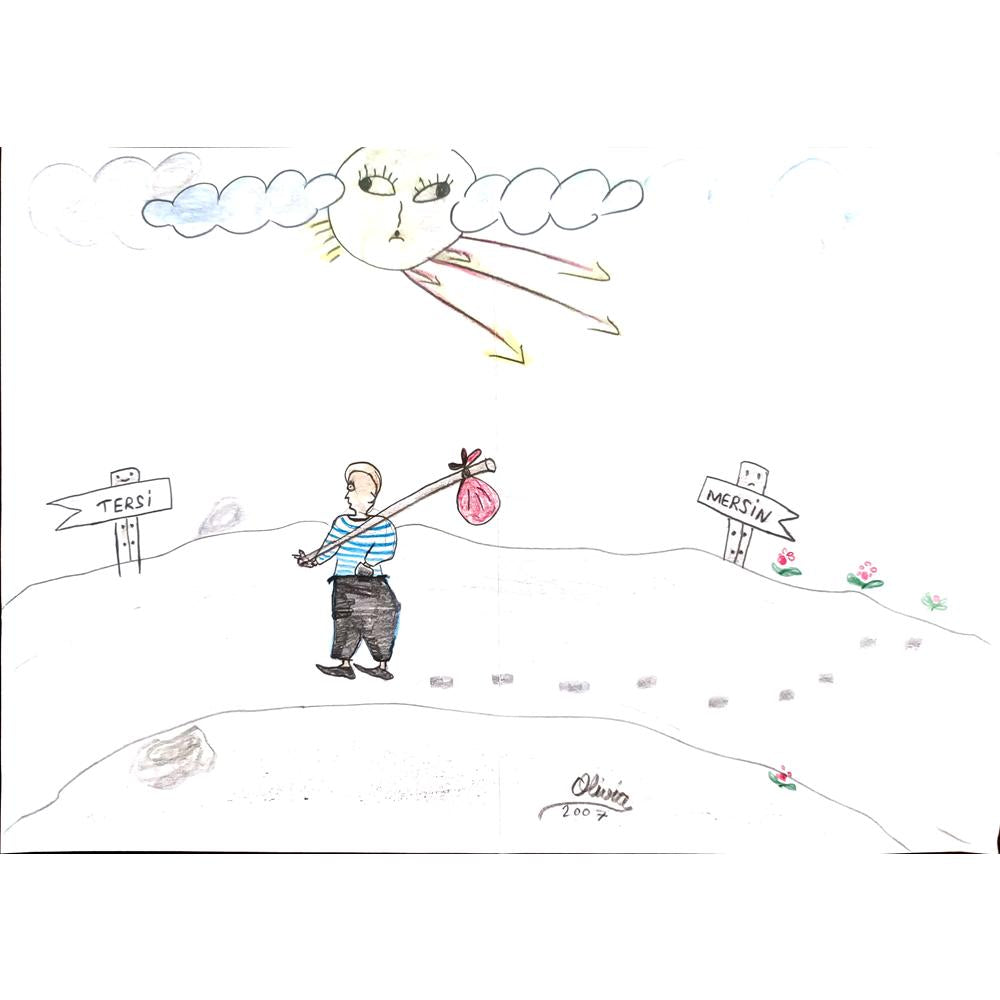 Olivin 29x21cm Orijinal Karikatür BOD00756