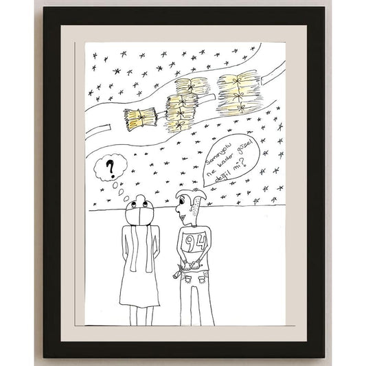 Başak Gence 29x21cm Orijinal Karikatür BOD00763