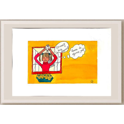Yaprak Subaşı 21x13cm Orijinal Karikatür BOD00765