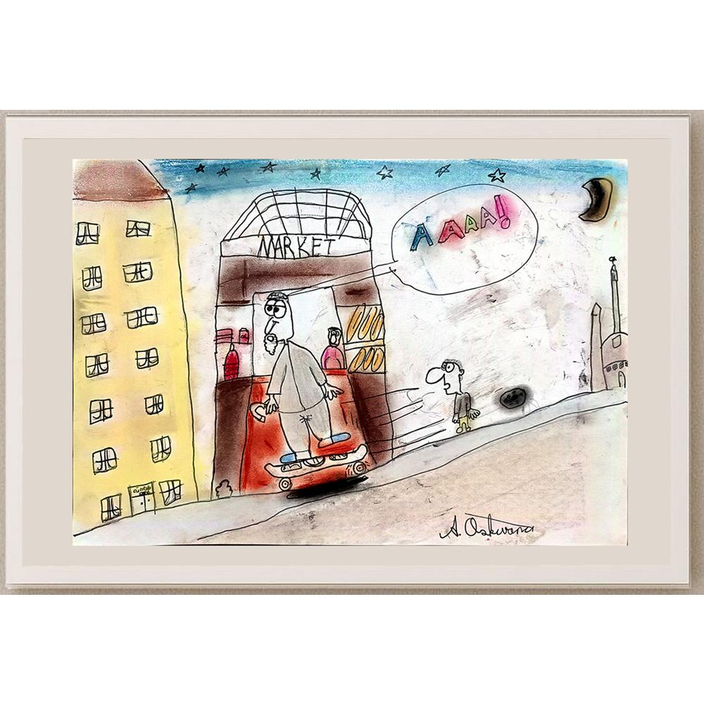 Alp Özkuvancı 29x21cm Orijinal Karikatür BOD00776