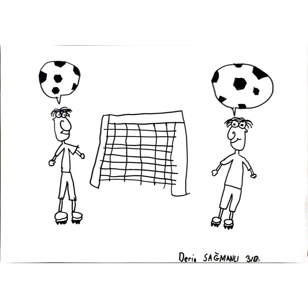 Derin Sağmanlı 29x21cm Orijinal Karikatür BOD00786