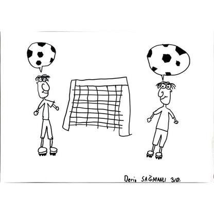 Derin Sağmanlı 29x21cm Orijinal Karikatür BOD00786