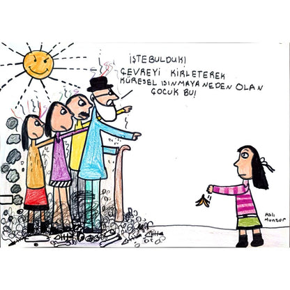 Aslı Doğa Munzur 29x21cm Orijinal Karikatür BOD00811