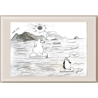 Hüseyin Berkay Yetim 29x21cm Orijinal Karikatür BOD00824