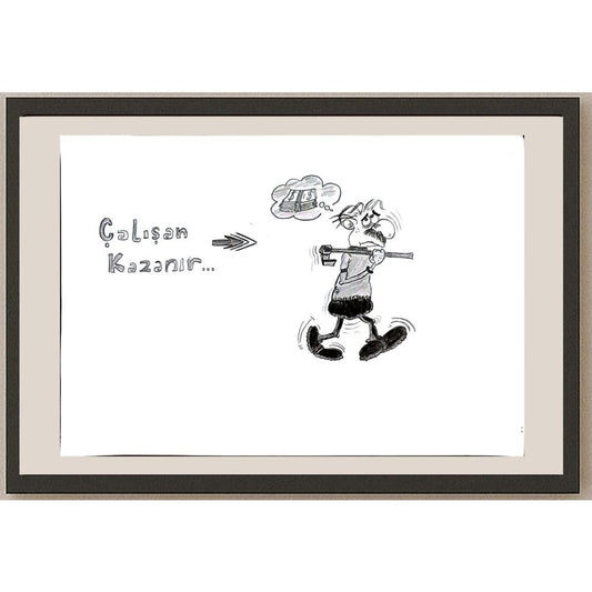 Hüseyin Berkay Yetim 29x21cm Orijinal Karikatür BOD00825