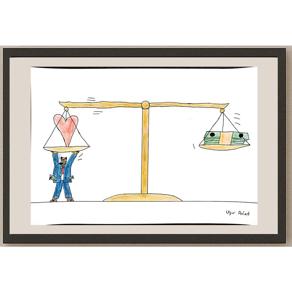 Uğur Polat 43x30cm Orijinal Karikatür BOD00853
