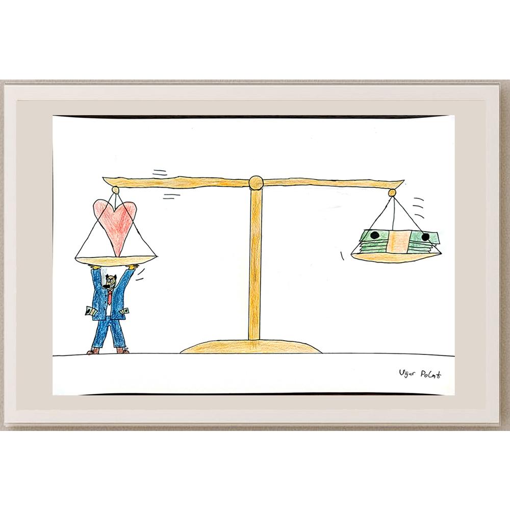 Uğur Polat 43x30cm Orijinal Karikatür BOD00853