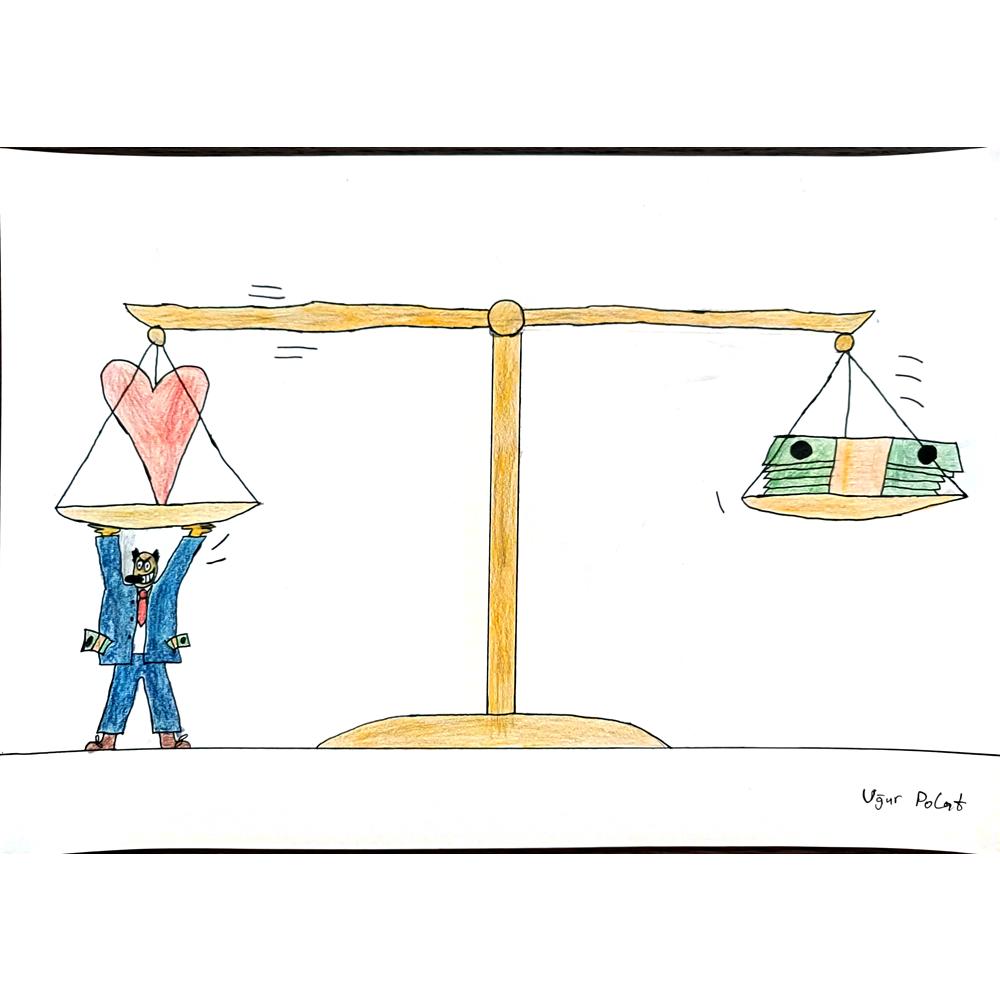 Uğur Polat 43x30cm Orijinal Karikatür BOD00853