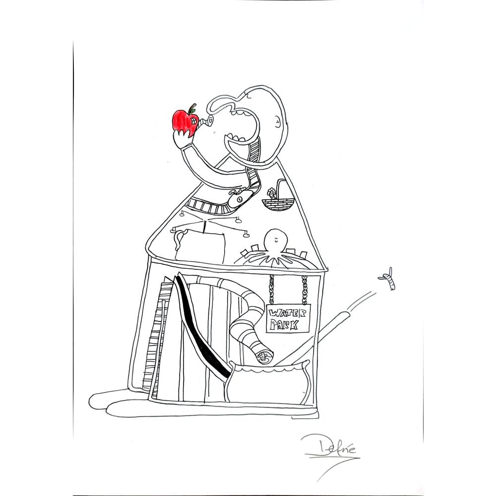 Defne Özözer 43x30cm Orijinal Karikatür BOD00855