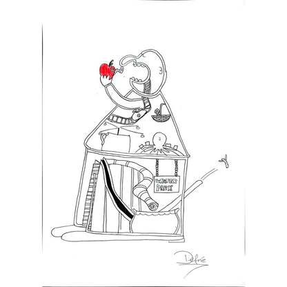 Defne Özözer 43x30cm Orijinal Karikatür BOD00855