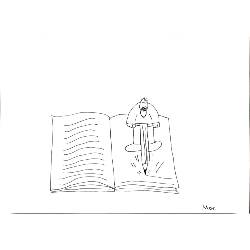 Mavi Deniz Koçak 43x30cm Orijinal Karikatür BOD00865