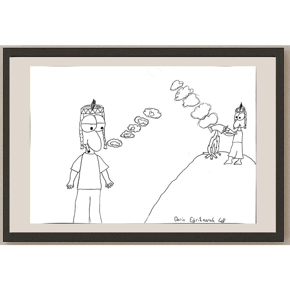Derin Eğrikavuk 43x30cm Orijinal Karikatür BOD00868