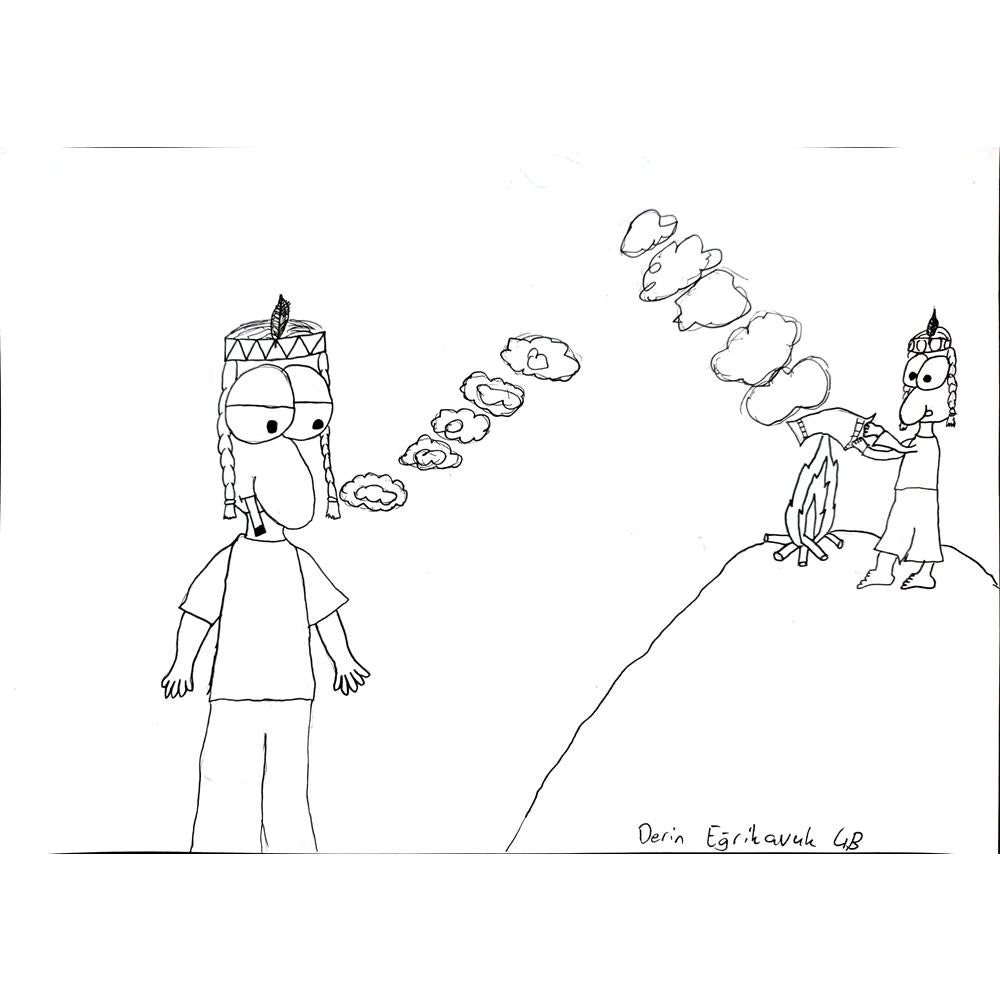 Derin Eğrikavuk 43x30cm Orijinal Karikatür BOD00868
