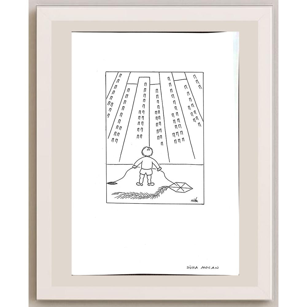 Süha Mocan 43x30cm Orijinal Karikatür BOD00873