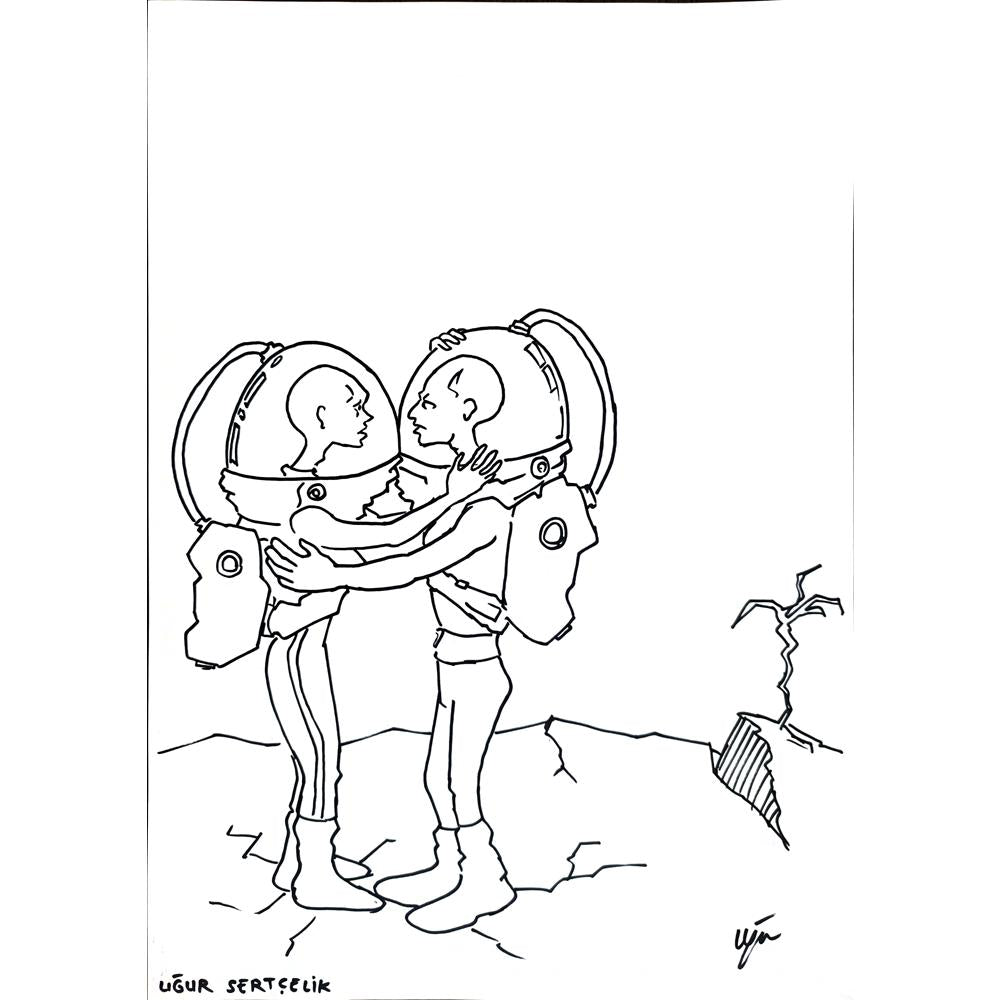 Uğur Sertçelik 43x30cm Orijinal Karikatür BOD00875