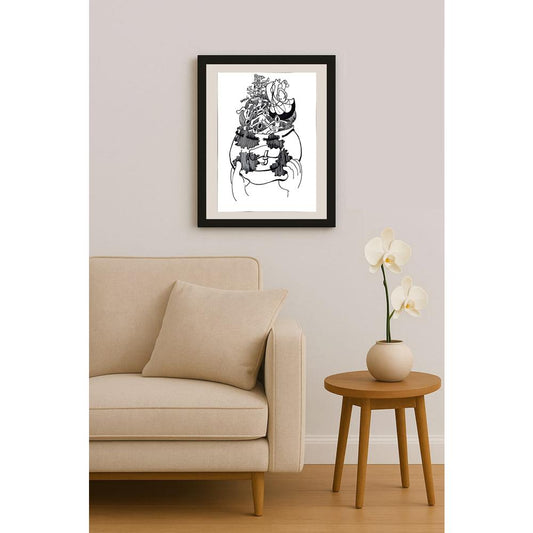 Ayşe İnan 43x30cm Orijinal Karikatür BOD00879