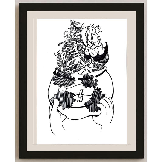 Ayşe İnan 43x30cm Orijinal Karikatür BOD00879