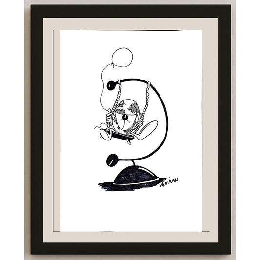 Ayşe İnan 43x30cm Orijinal Karikatür BOD00880