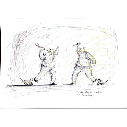 Doğan Arslan 43x30cm Orijinal Karikatür BOD00884