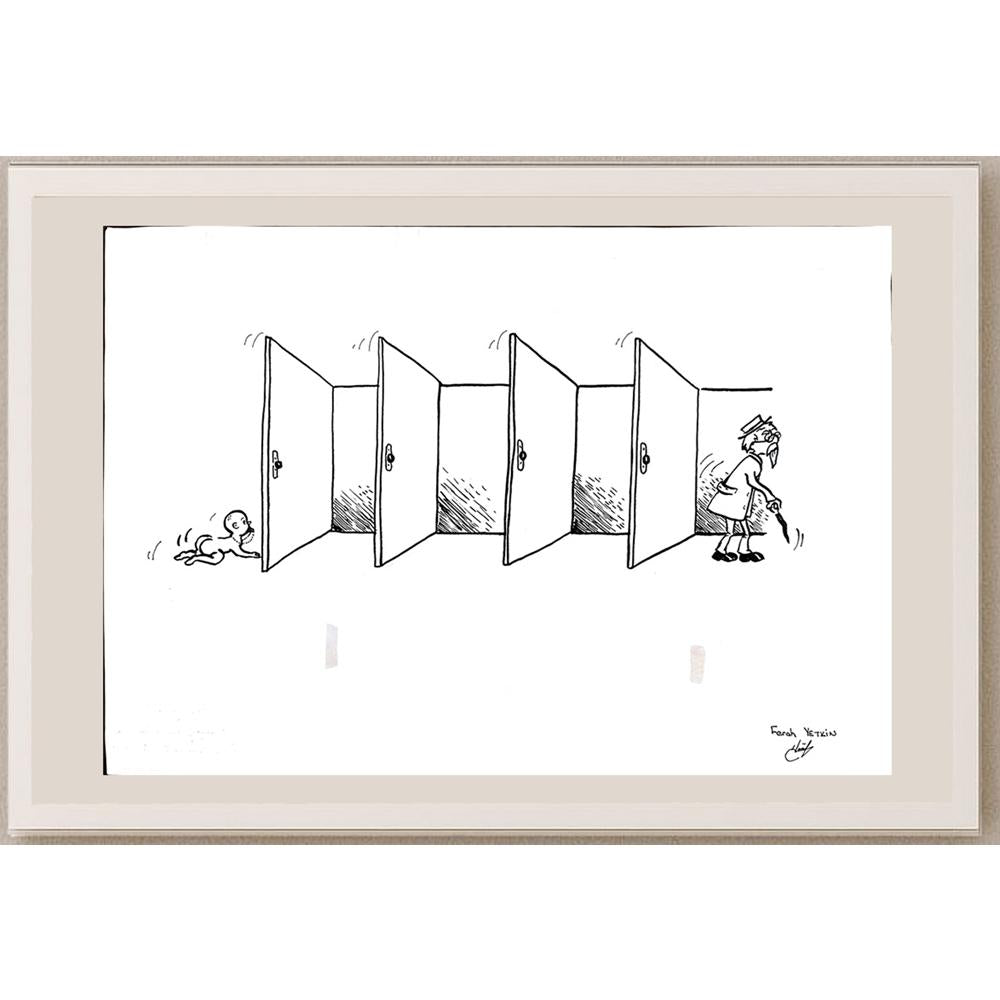 Ferah Yetkin 29x21cm Orijinal Karikatür BOD00895