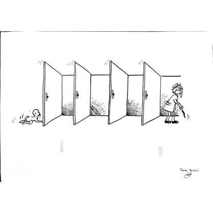 Ferah Yetkin 29x21cm Orijinal Karikatür BOD00895