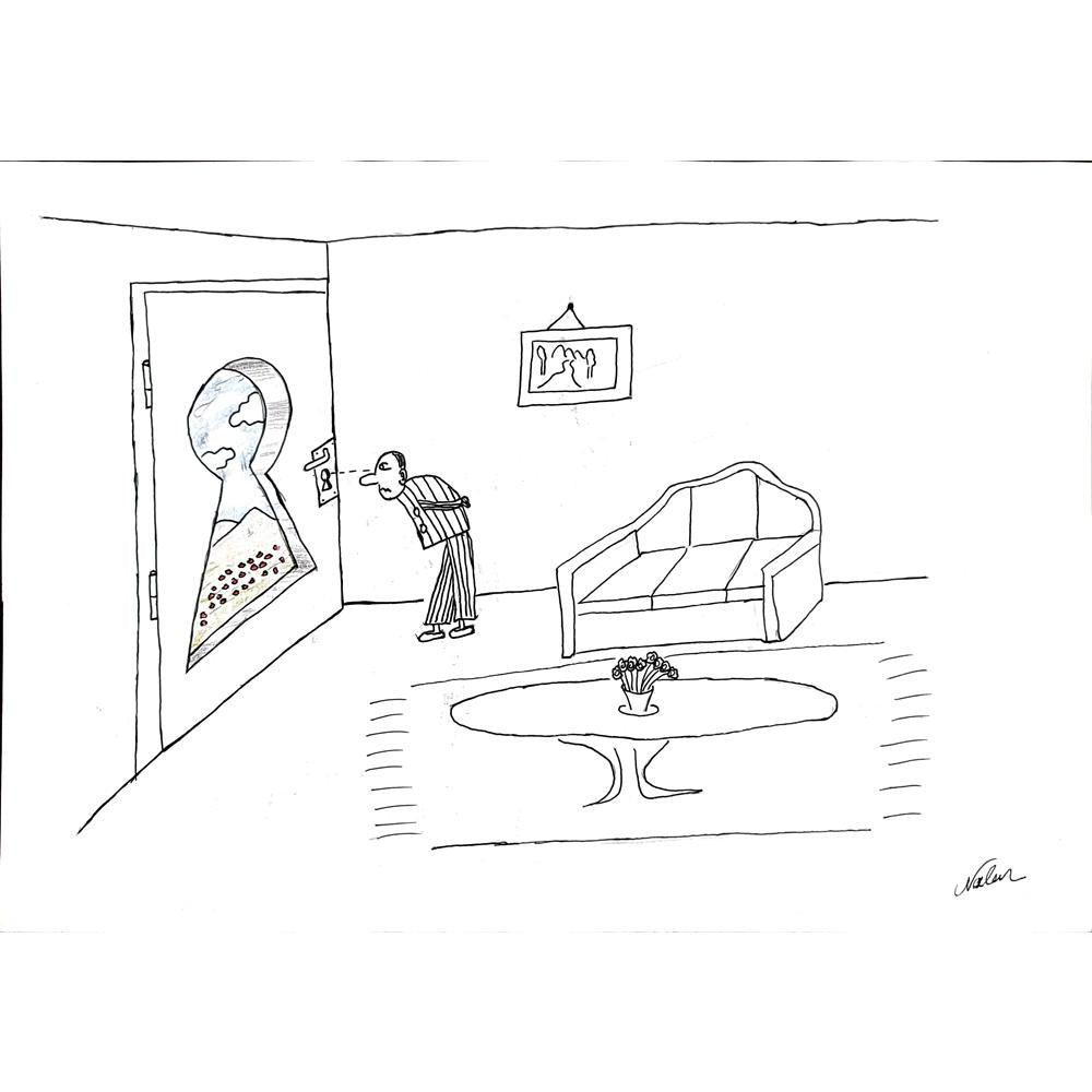 Nalan Atan 29x21cm Orijinal Karikatür BOD00896