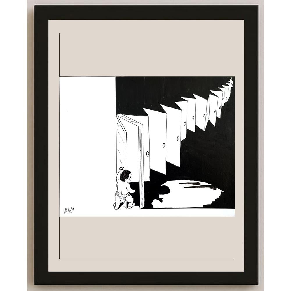 Atilla Tutel 25x20cm Orijinal Karikatür BOD00901