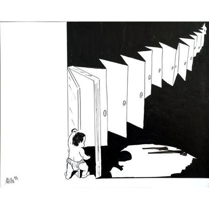 Atilla Tutel 25x20cm Orijinal Karikatür BOD00901