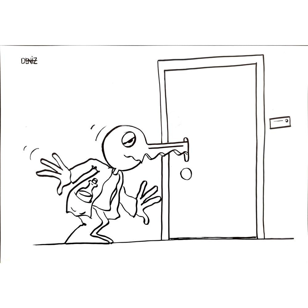 Deniz Koç 29x21cm Orijinal Karikatür BOD00903