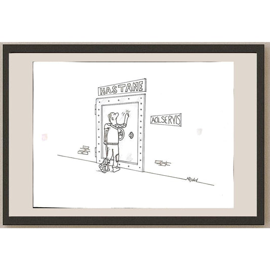 Müjdat Soğukpınar 43x30cm Orijinal Karikatür BOD00905