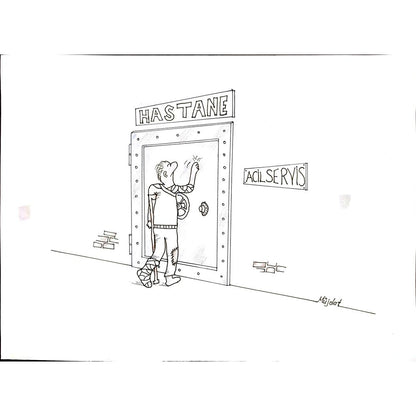 Müjdat Soğukpınar 43x30cm Orijinal Karikatür BOD00905