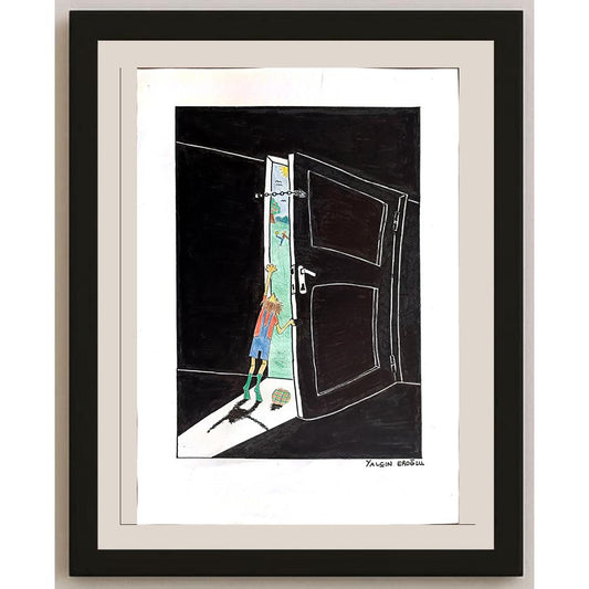 Yalçın Eroğlu 43x30cm Orijinal Karikatür BOD00906