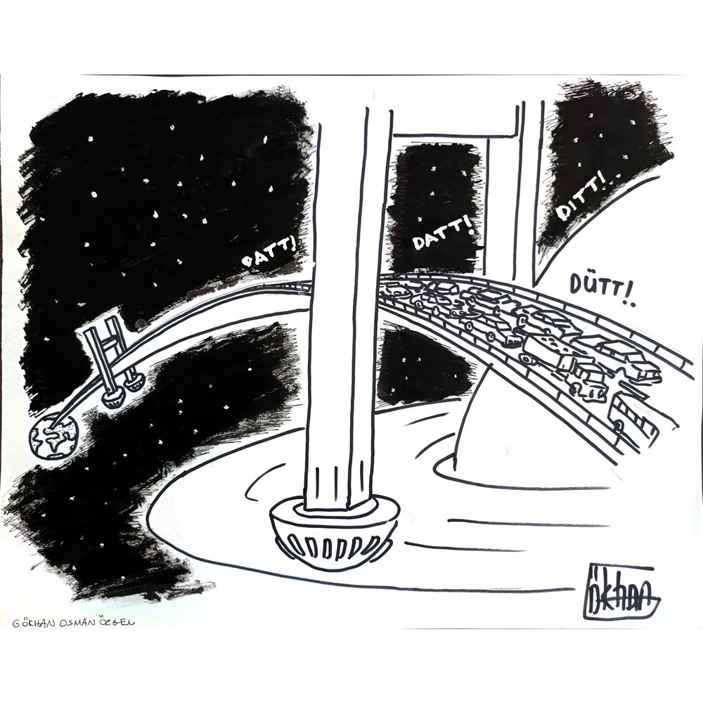 Gökhan Osman Özgen 43x30cm Orijinal Karikatür BOD00911