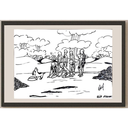 Elif Atamaz 43x30cm Orijinal Karikatür BOD00913