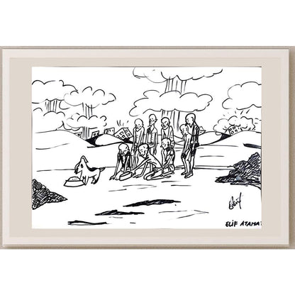 Elif Atamaz 43x30cm Orijinal Karikatür BOD00913
