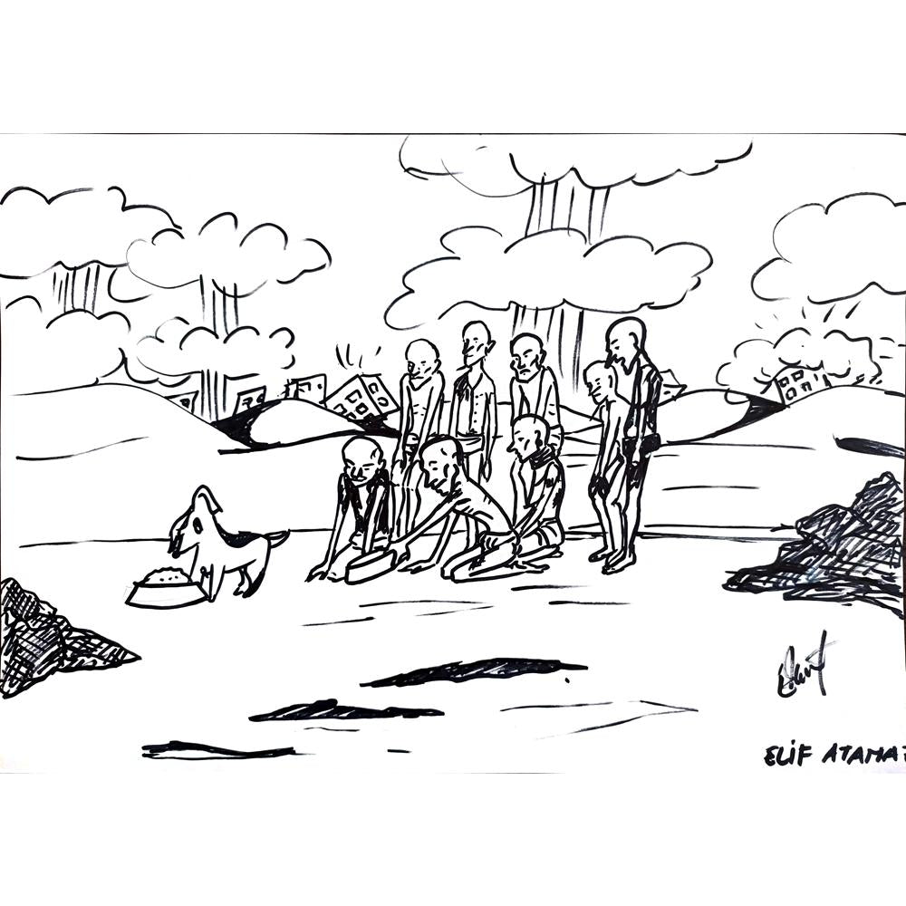 Elif Atamaz 43x30cm Orijinal Karikatür BOD00913