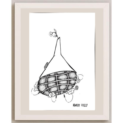 Hakkı Uslu 43x30cm Orijinal Karikatür BOD00915