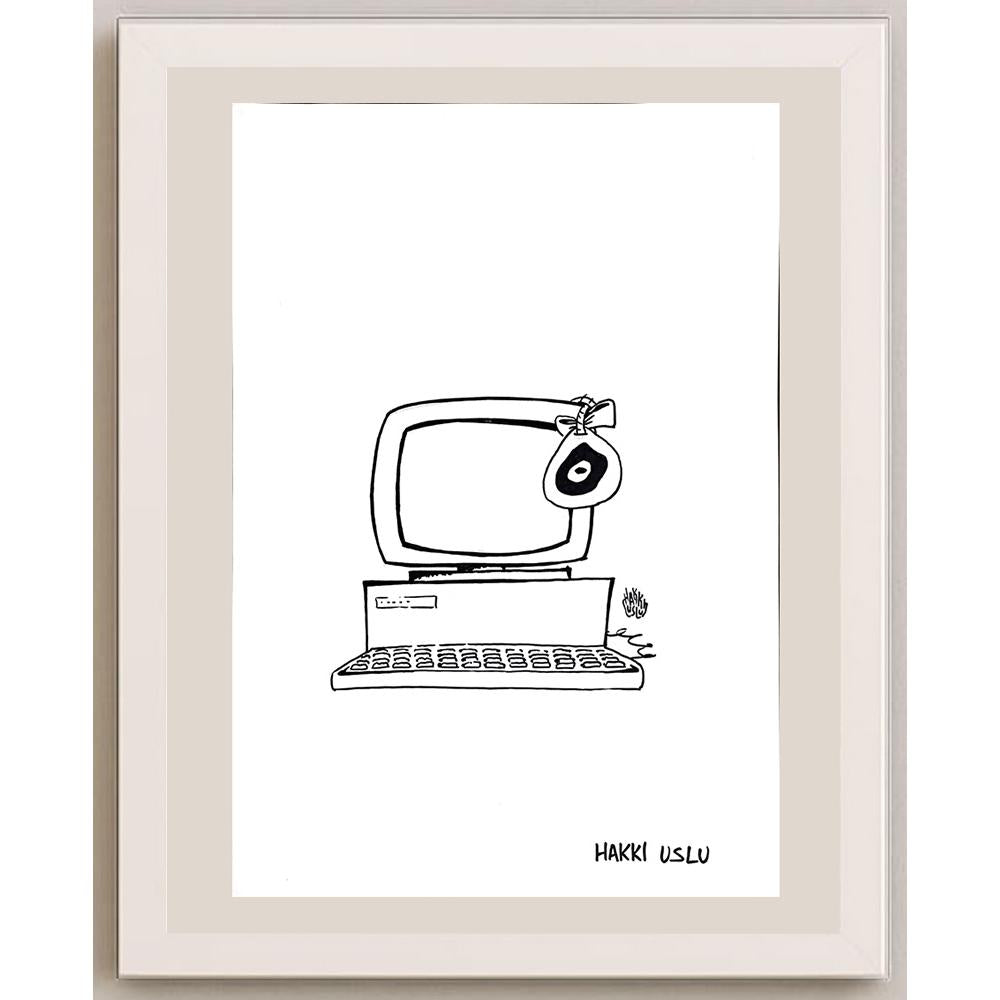 Hakkı Uslu 43x30cm Orijinal Karikatür BOD00916