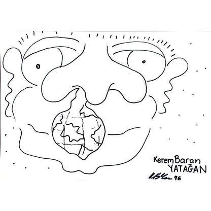 Kerem Baran Yatağan 43x30cm Orijinal Karikatür BOD00926