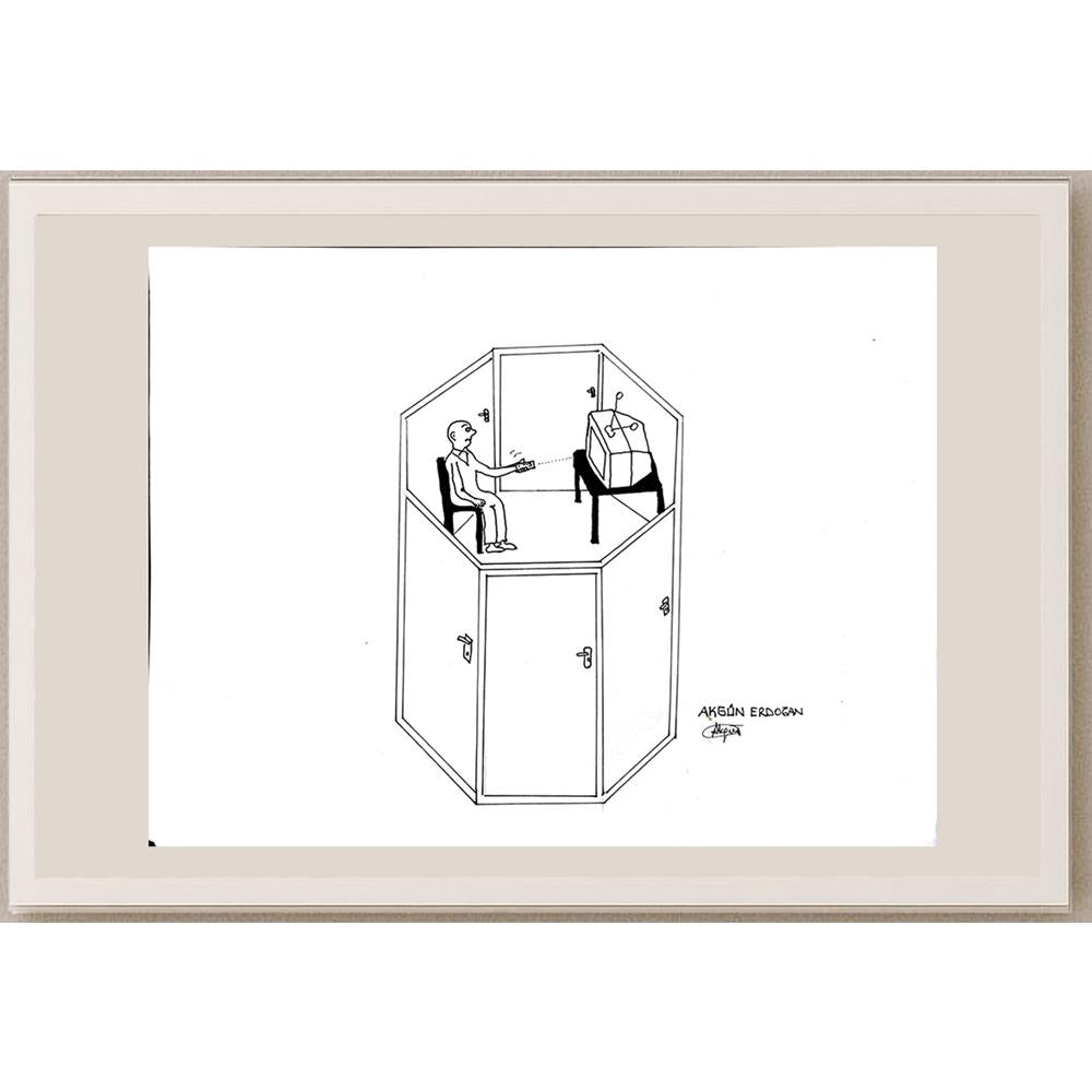 Akgün Erdoğan 35x25cm Orijinal Karikatür BOD00940