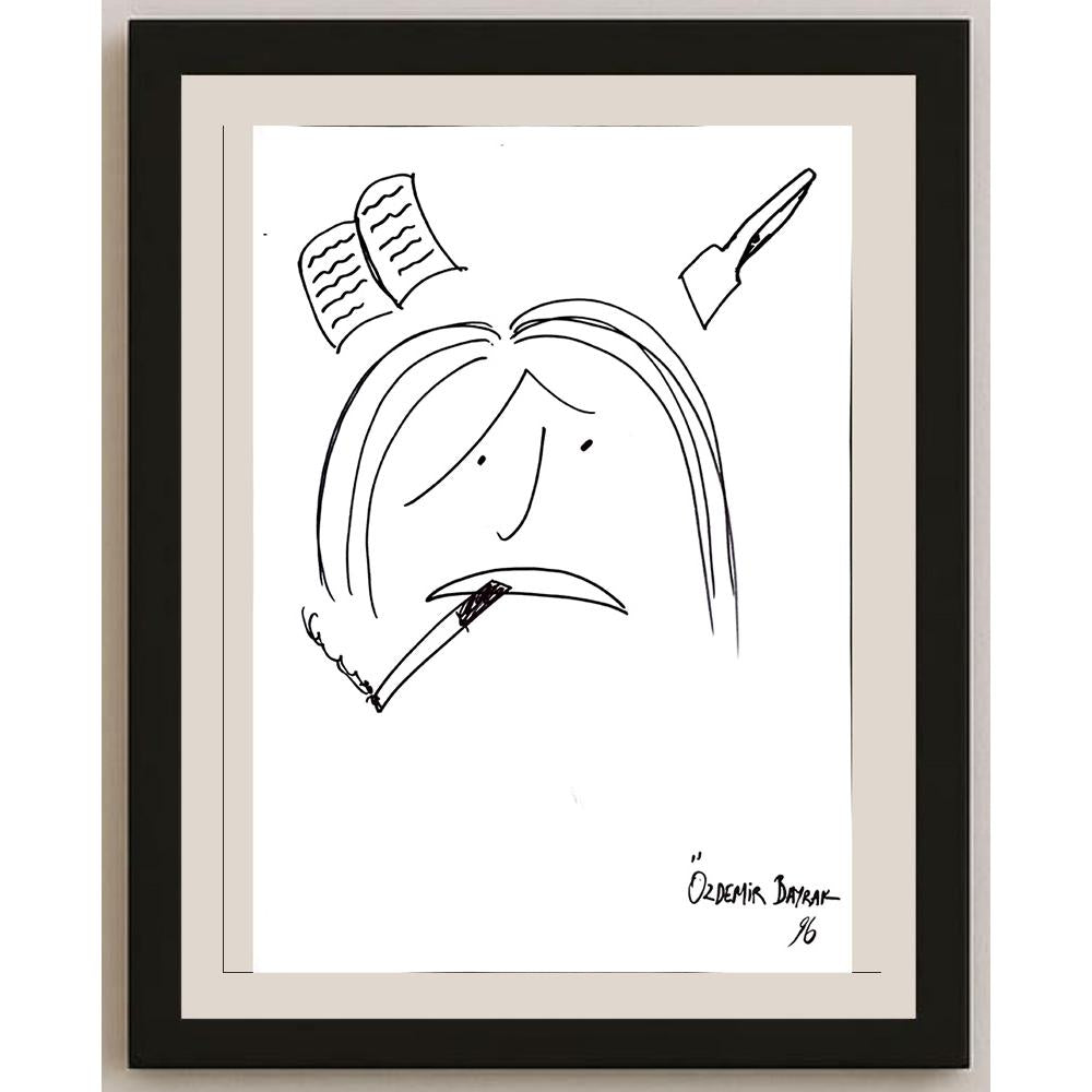 Özdemir Bayrak 43x30cm Orijinal Karikatür BOD00944