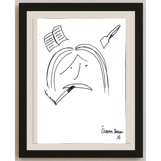 Özdemir Bayrak 43x30cm Orijinal Karikatür BOD00944