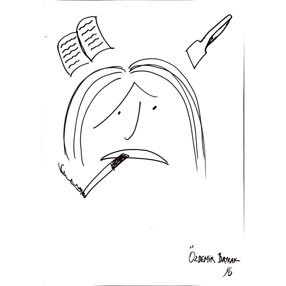 Özdemir Bayrak 43x30cm Orijinal Karikatür BOD00944