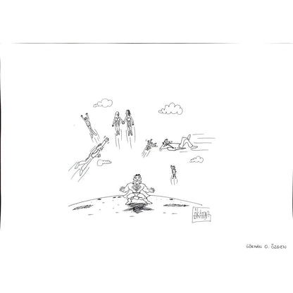 Gökhan Osman Özgen 43x30cm Orijinal Karikatür BOD00946