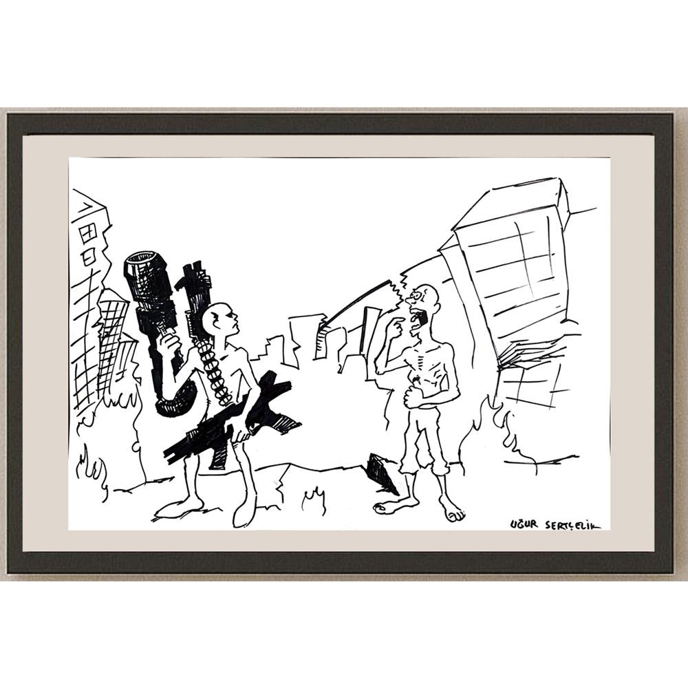 Uğur Sertçelik 43x30cm Orijinal Karikatür BOD00951