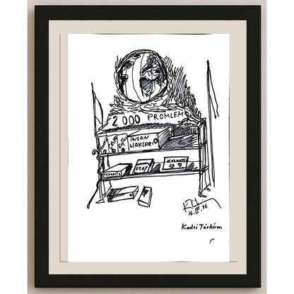 Kadri Türküm 43x30cm Orijinal Karikatür BOD00955