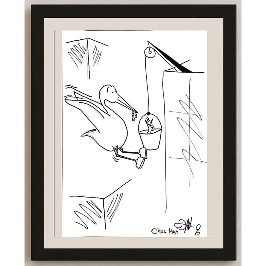 Oğuz Mut 43x30cm Orijinal Karikatür BOD00958
