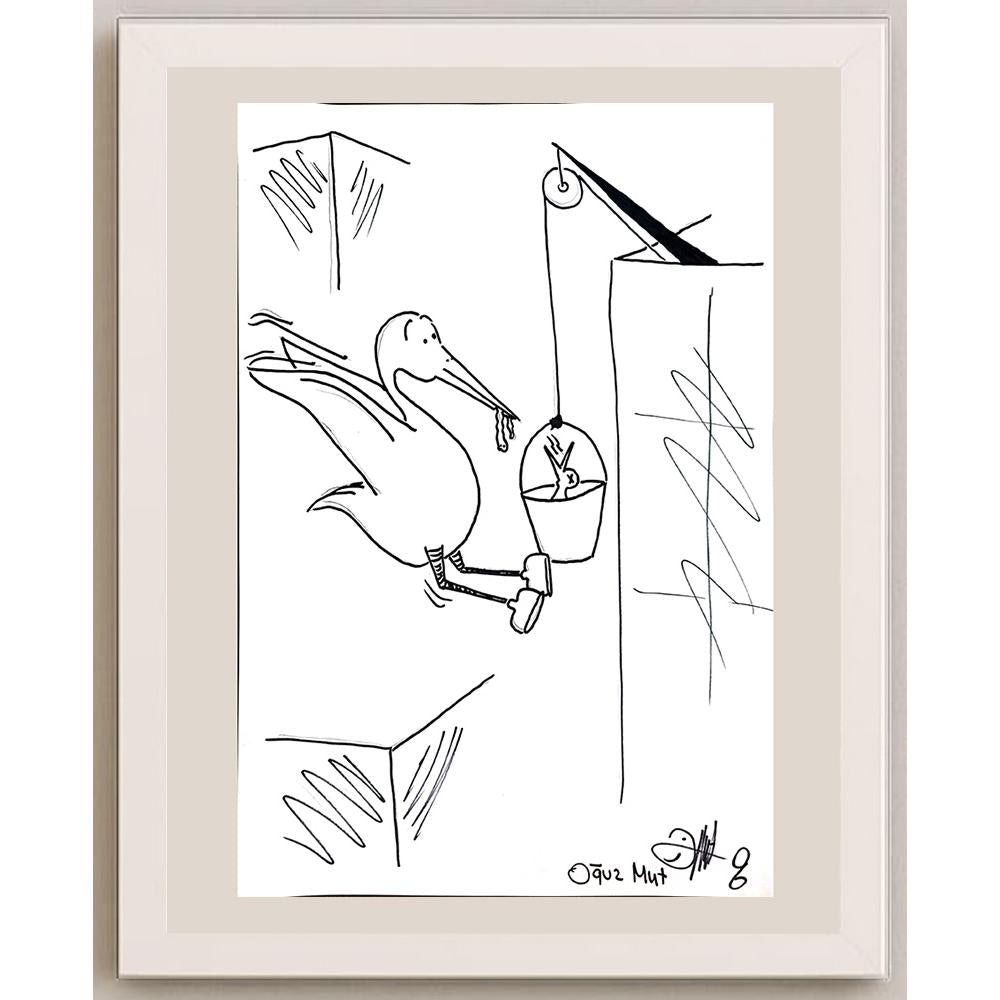 Oğuz Mut 43x30cm Orijinal Karikatür BOD00958
